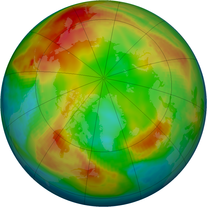 Arctic ozone map for 22 January 1980
